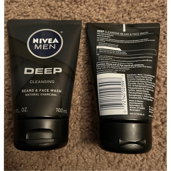 2 Brand New Nivea Men Deep Cleansing for beard & face wash - Picture 2 of 2